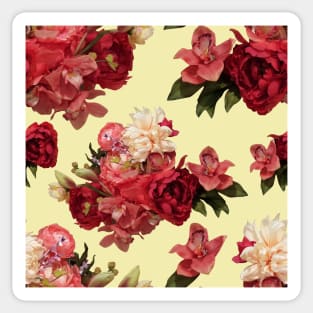 Just Flowers on Pale Yellow Sticker